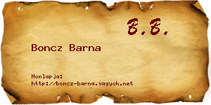 Boncz Barna névjegykártya