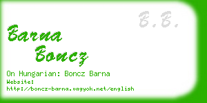 barna boncz business card
